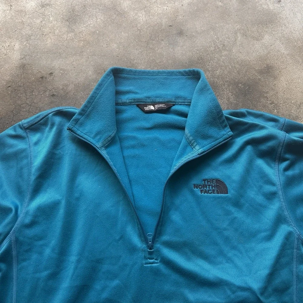 The North Face Pullover Mens Large Blue 1/4 Zip Long Sleeve Outdoor Hiking